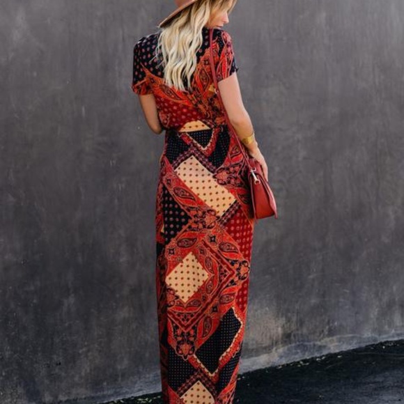 VICI Bohemian Wrap Maxi Dress EUC - Picture 2 of 4